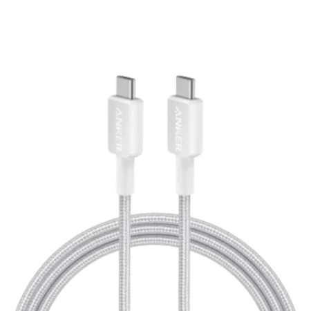 Anker Zolo USB-C to USB-C Cable (240w, 3.3ft, Braided) - White