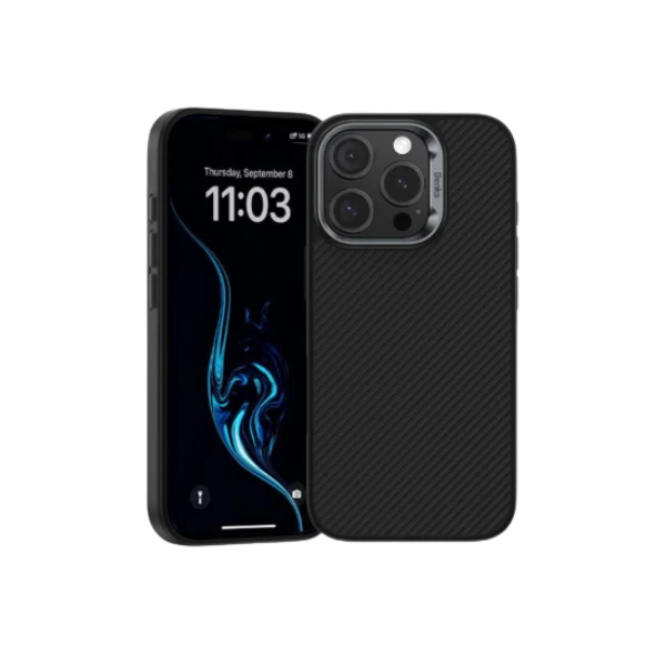 Benks ArmorPro Magnetic Kevlar Case iPhone 16 series (600D/Black/Metal Frame)
