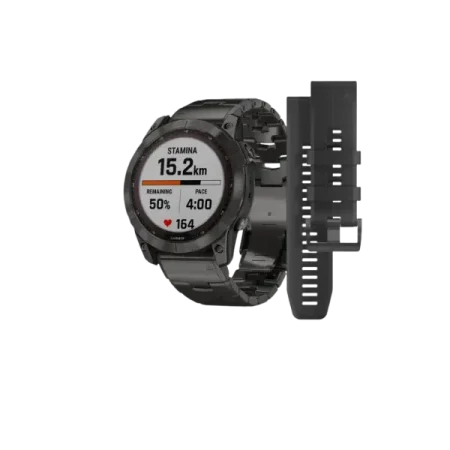 Garmin Fenix 7 Sapphire Solar - Carbon Gray DLC Titanium - black band